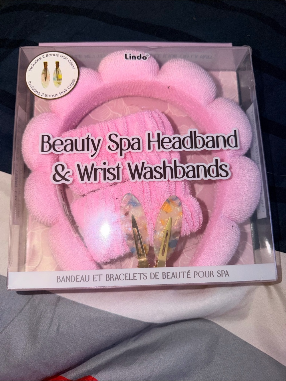 Cielito Lindo Pink Floral Spa Headband & Wrist Washbands Set